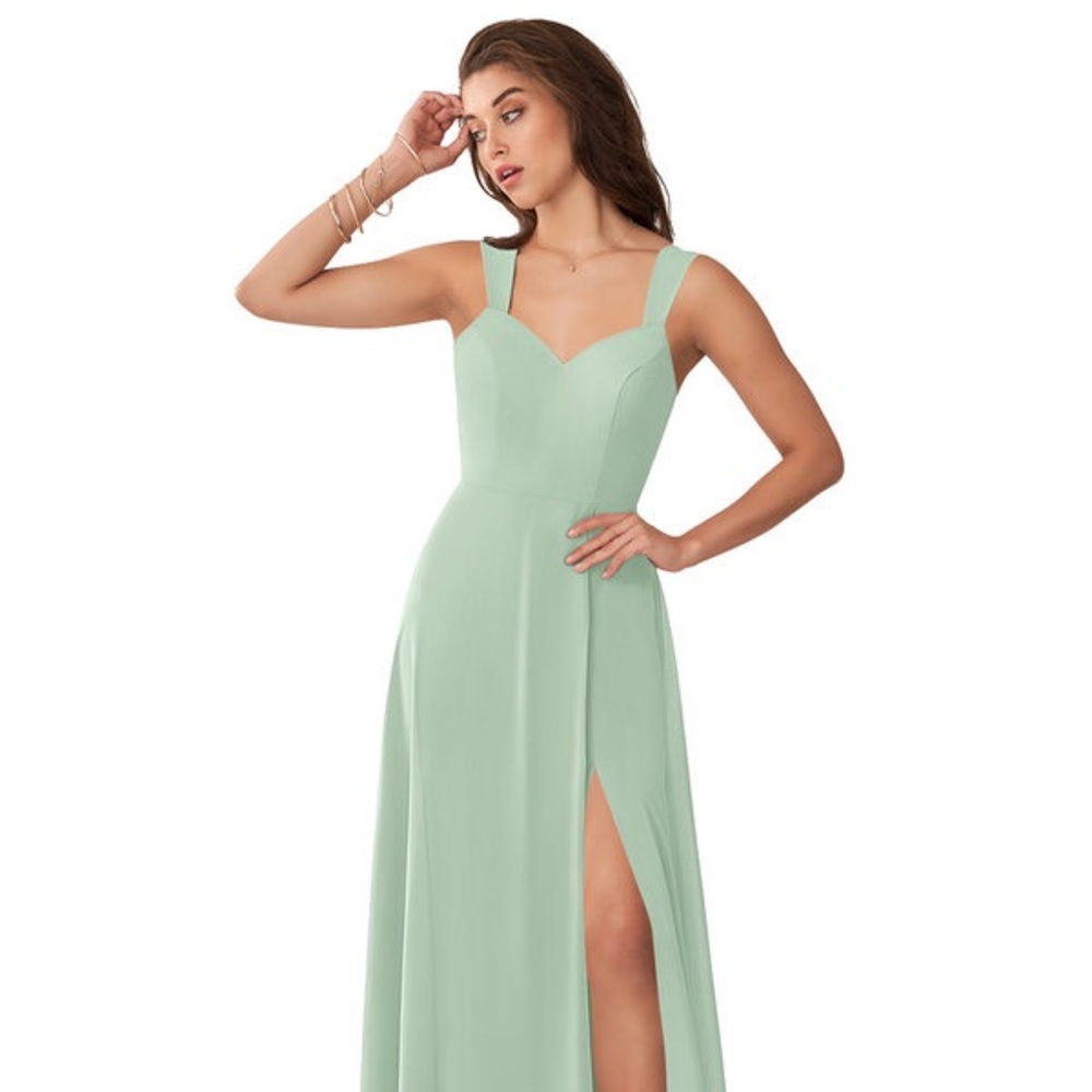 Azazie Julie bridesmaid dress sz 6 dusty sage
